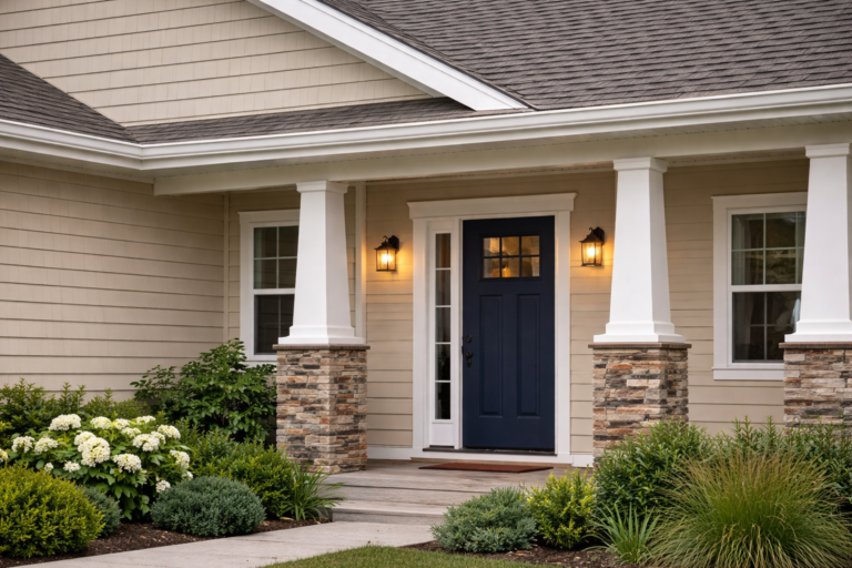 Vinyl siding installation Caldwell TX front porch