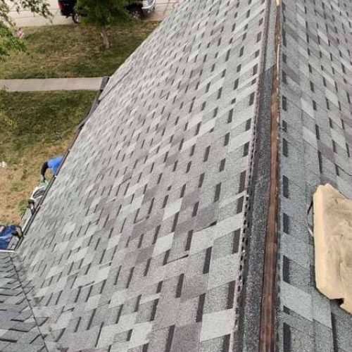 Roof replacement Caldwell TX new shingle ridge